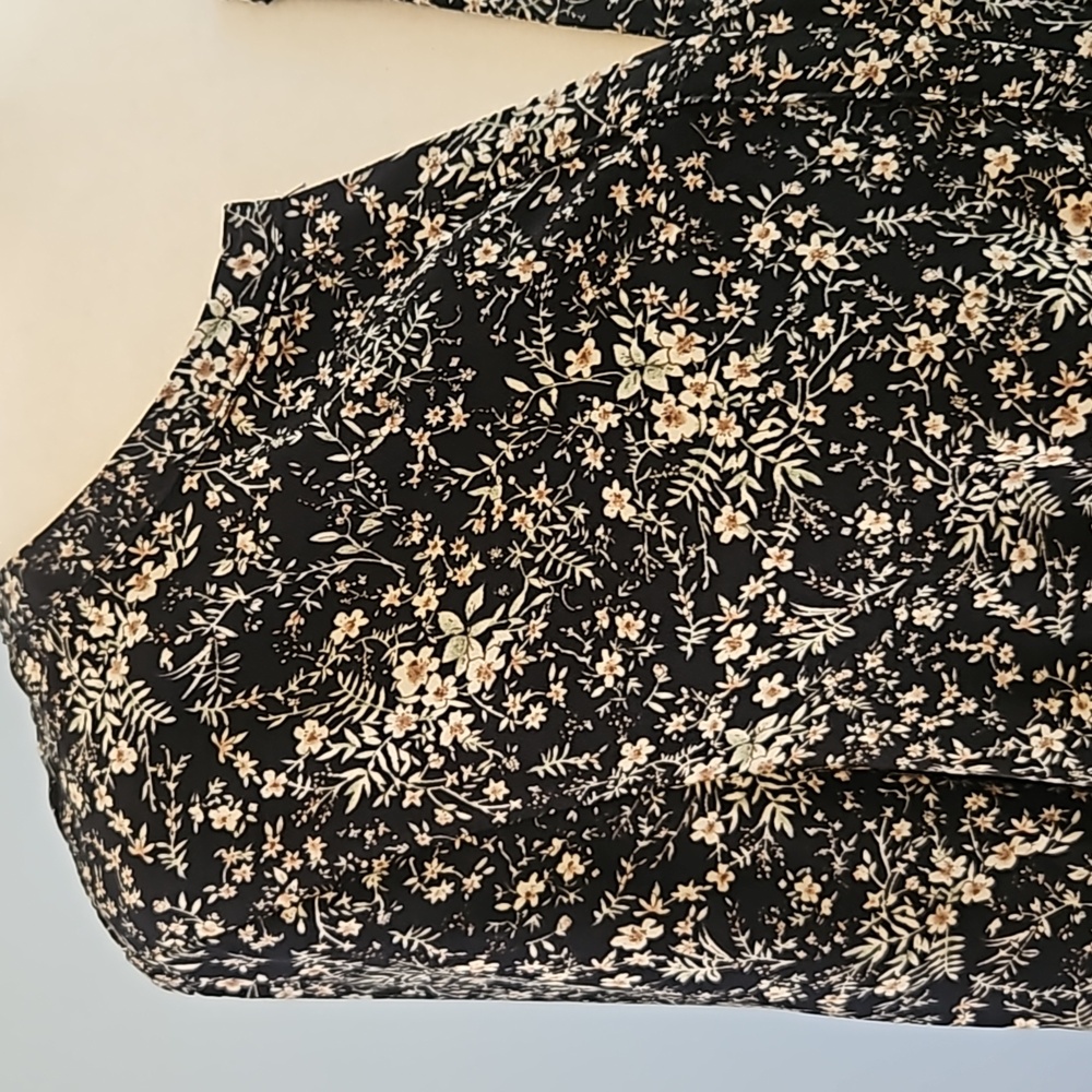 BOHO STYLE DRESS BLACK FLORAL MEDIUM - Picture 4 of 5